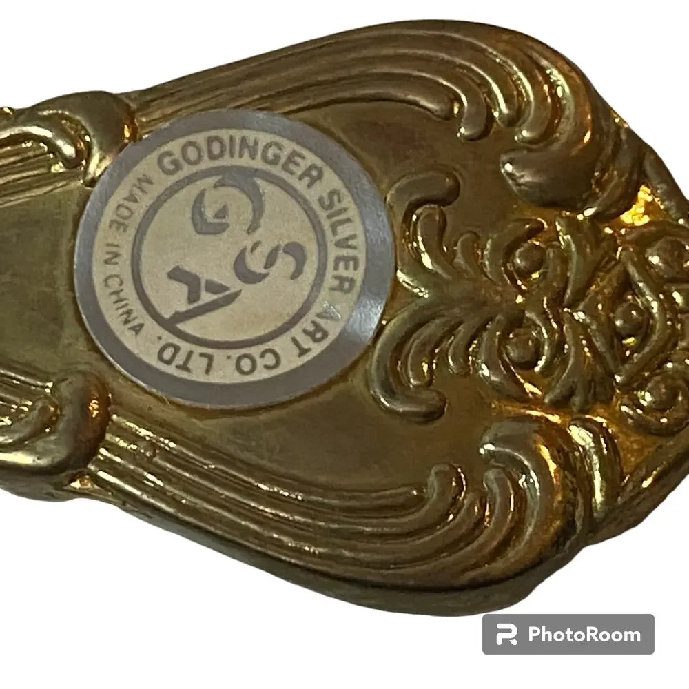 Godinger Grand Master Serving Setting Gold Electroplate Floral Scroll Set of 2